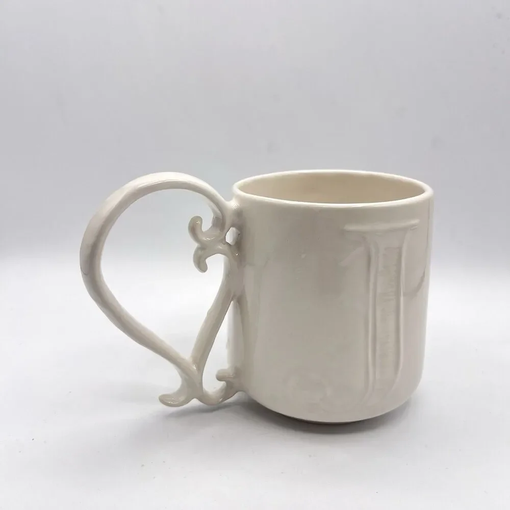 Pottery Barn A-Z Alphabet Mug Embossed Texture 